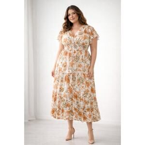 Haver & Blair London Dress Cottage Floral Coquette Ruffles Sz 3X NWT Maxi Spring